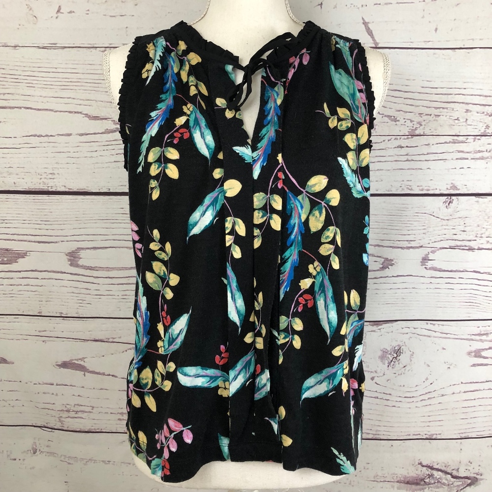MEADOW RUE Floral Ruffle Tie Top - Picture 7 of 7